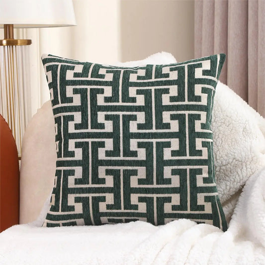 CountryCharm | Housse de Coussin Rayée pour Salon et Canapé – Style Campagne Chic