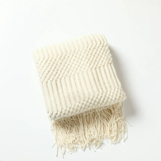 BohoLuxe | Couverture Tricotée Texturée Vintage pour Sofa