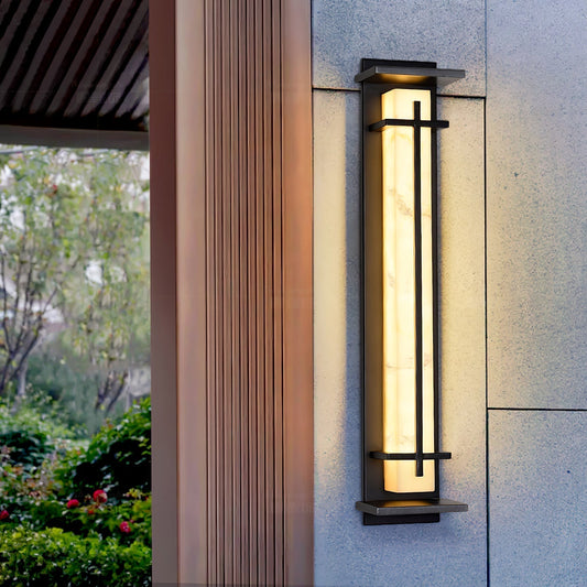 STRAVO | Applique Murale d’Extérieur – Acier Inoxydable & Marbre – LED Intégrée – IP65 – 3 Tailles & Couleurs