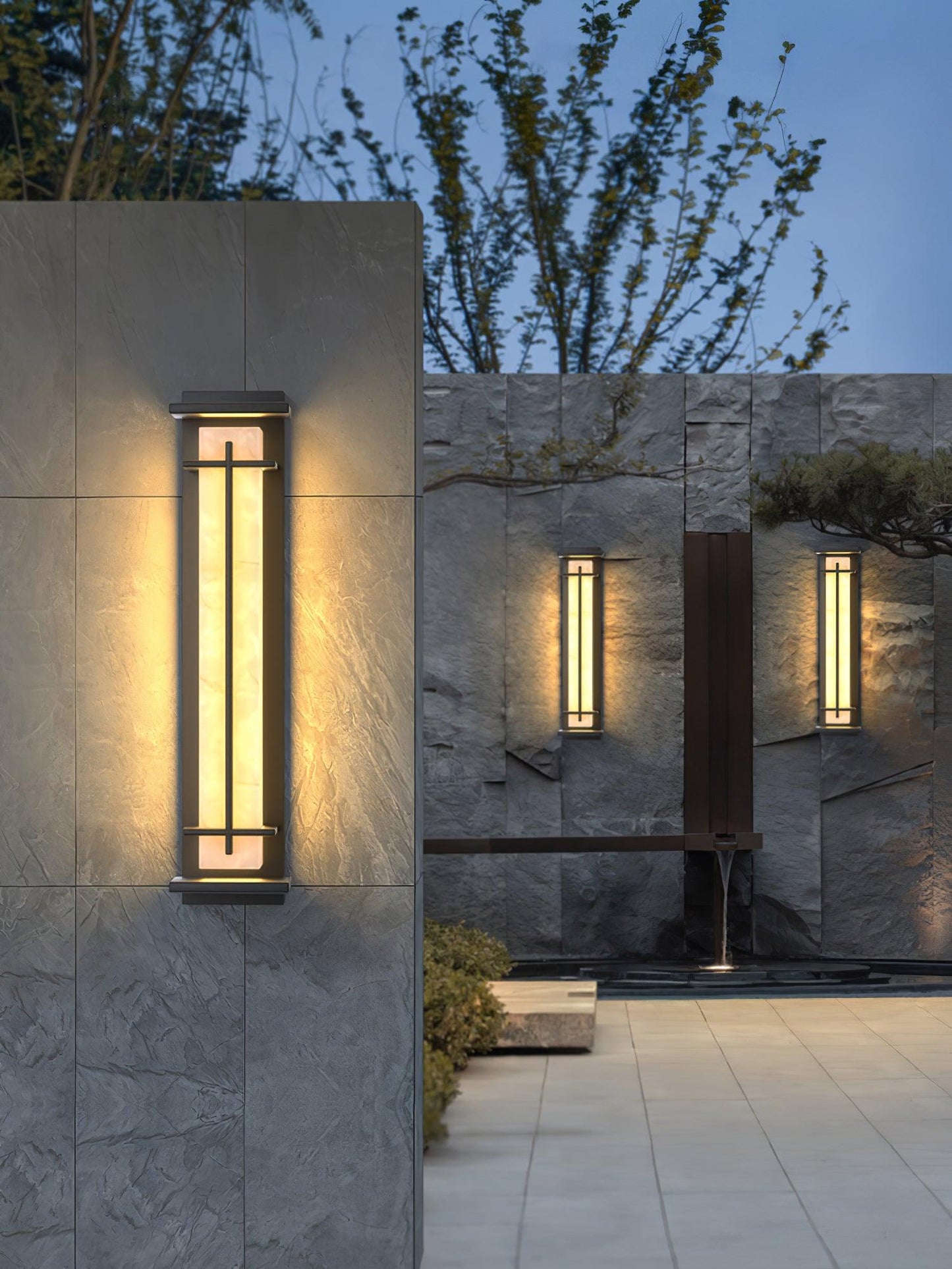 STRAVO | Applique Murale d’Extérieur – Acier Inoxydable & Marbre – LED Intégrée – IP65 – 3 Tailles & Couleurs