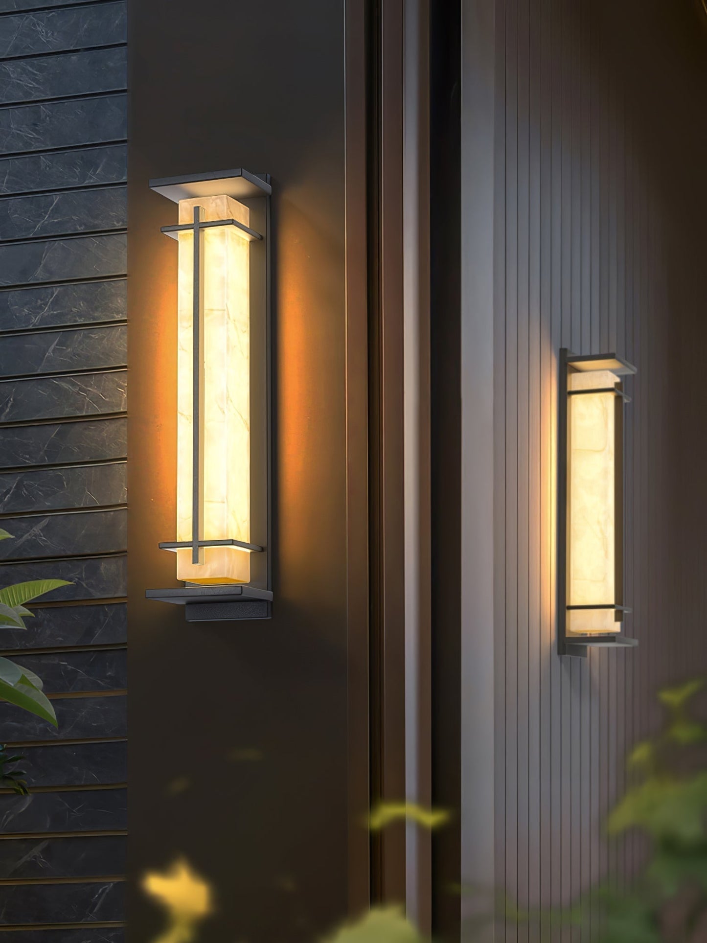STRAVO | Applique Murale d’Extérieur – Acier Inoxydable & Marbre – LED Intégrée – IP65 – 3 Tailles & Couleurs