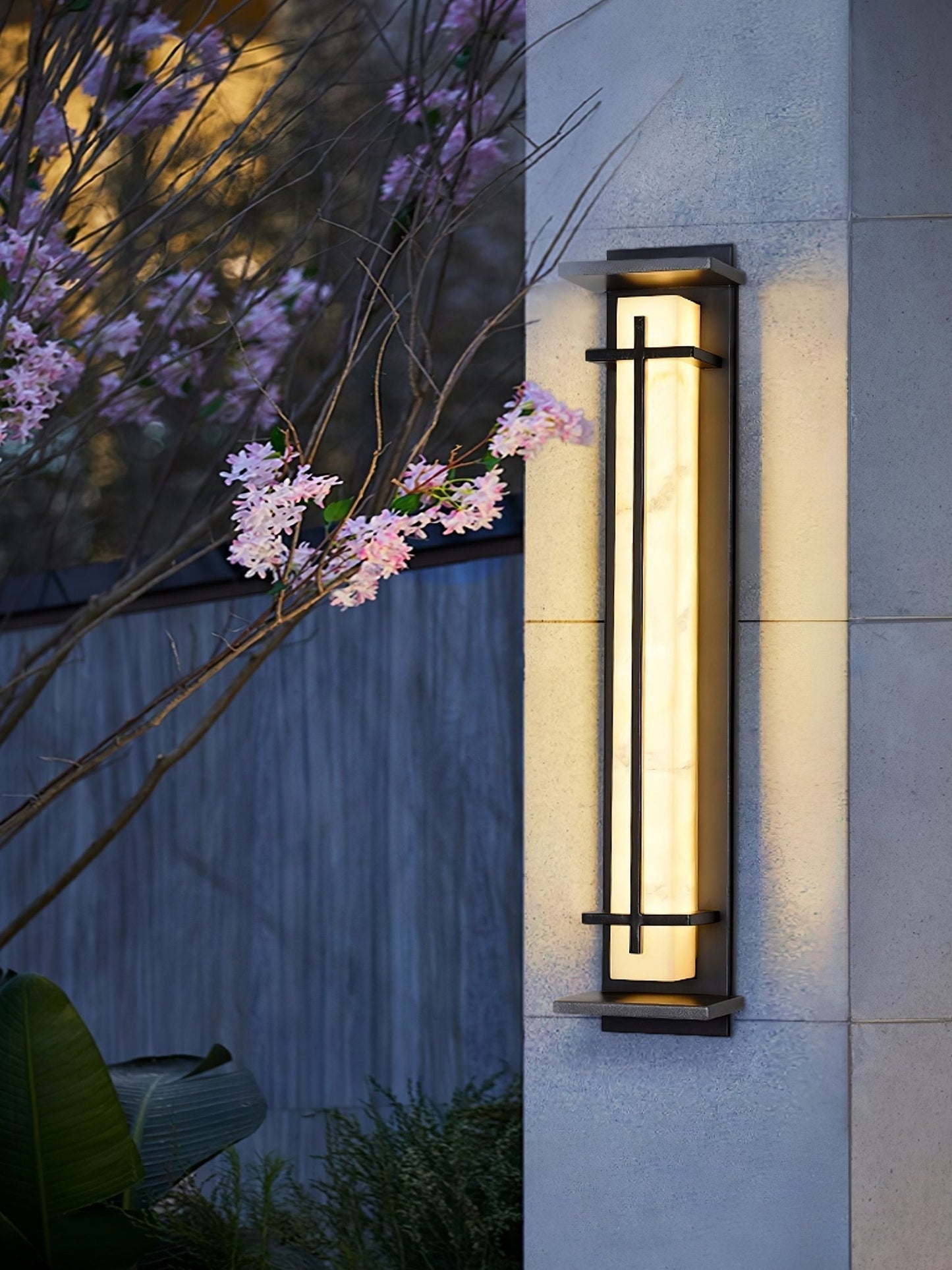 STRAVO | Applique Murale d’Extérieur – Acier Inoxydable & Marbre – LED Intégrée – IP65 – 3 Tailles & Couleurs