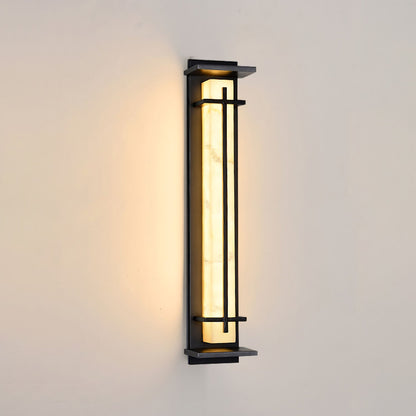 STRAVO | Applique Murale d’Extérieur – Acier Inoxydable & Marbre – LED Intégrée – IP65 – 3 Tailles & Couleurs