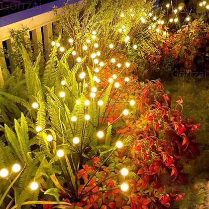 LUNAVIA – Lampes Solaires de Jardin à LED – Effet Lucioles – Tiges Flexibles – Lumière Blanche Chaude – IP65