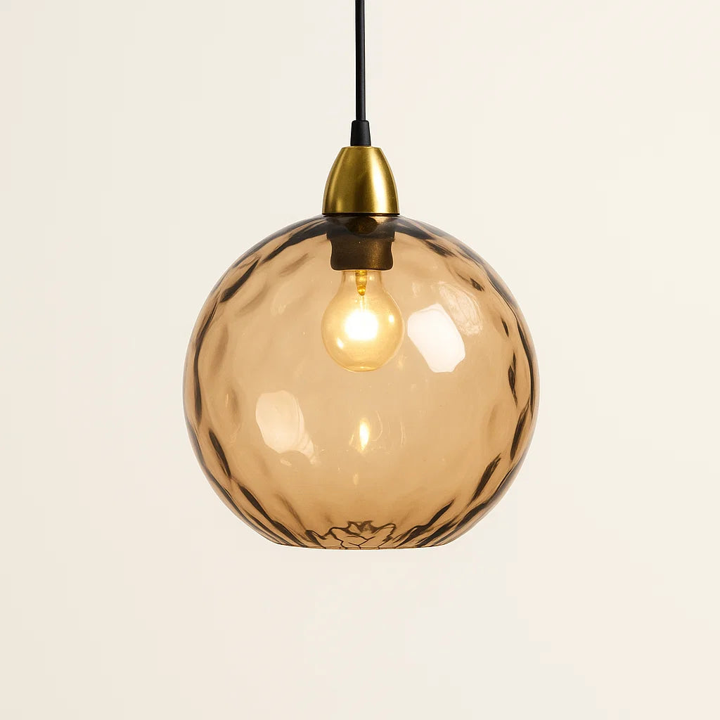 VerreClair – Suspension Lumineuse en Verre | Design Boule Moderne | E27 | 18 cm