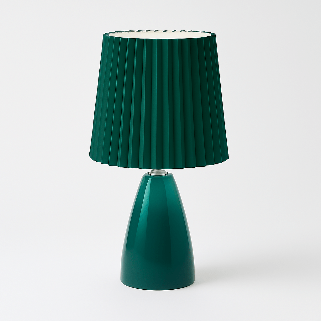 Apollo – Lampe de Table Design Mid-Century avec Abat-jour Plissé | LED à 3 Tons