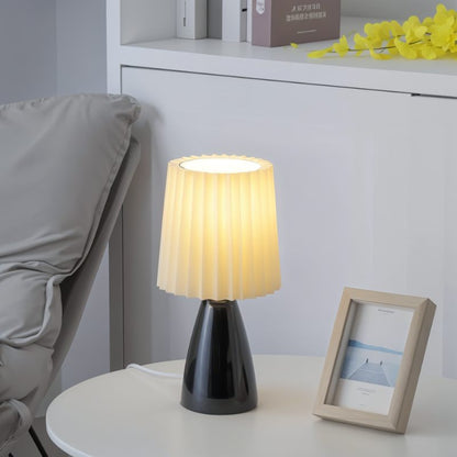 Apollo – Lampe de Table Design Mid-Century avec Abat-jour Plissé | LED à 3 Tons
