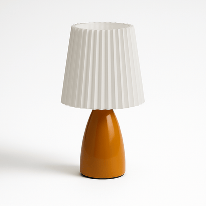 Apollo – Lampe de Table Design Mid-Century avec Abat-jour Plissé | LED à 3 Tons