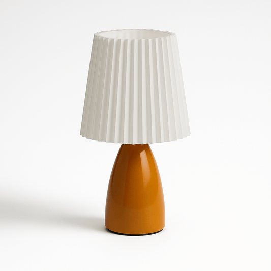 Apollo – Lampe de Table Design Mid-Century avec Abat-jour Plissé | LED à 3 Tons