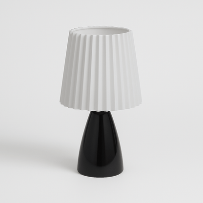 Apollo – Lampe de Table Design Mid-Century avec Abat-jour Plissé | LED à 3 Tons