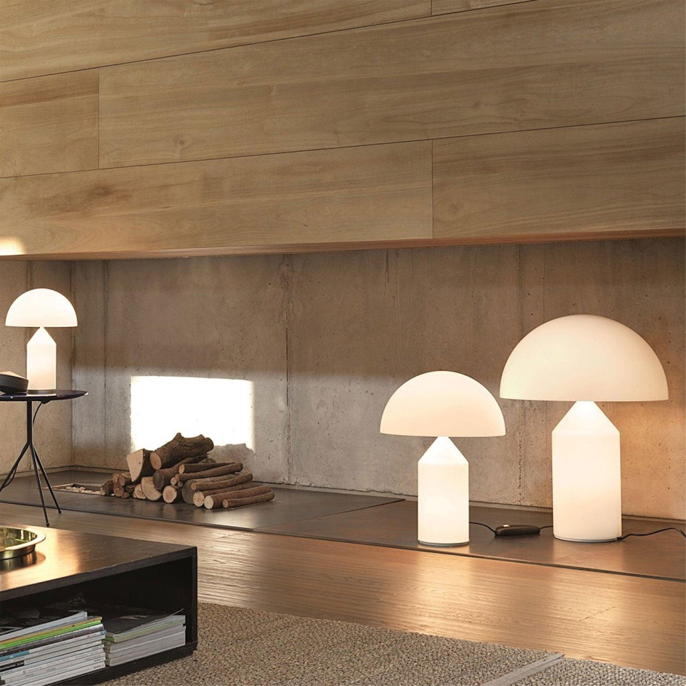 Atollo – Lampe de Table en Verre Blanc | Design Géométrique Iconique | LED Compatible