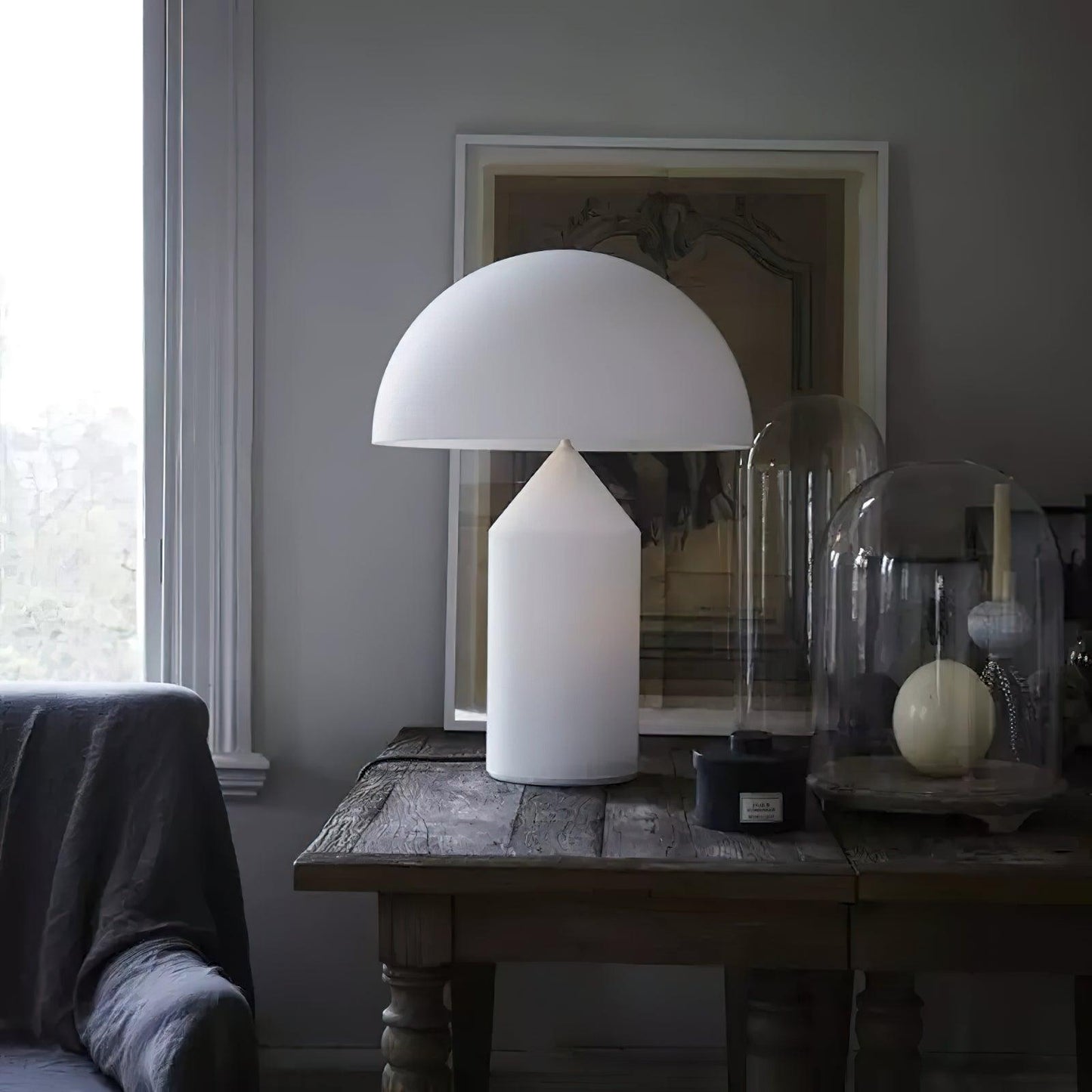 Atollo – Lampe de Table en Verre Blanc | Design Géométrique Iconique | LED Compatible