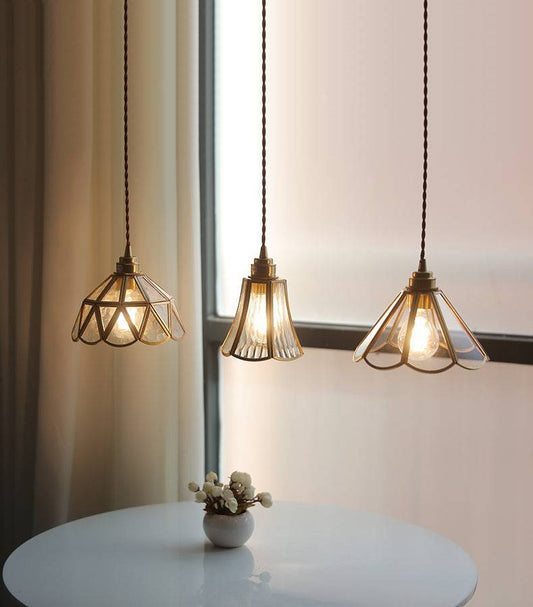LustreVerre - Lampe Suspendue en Laiton