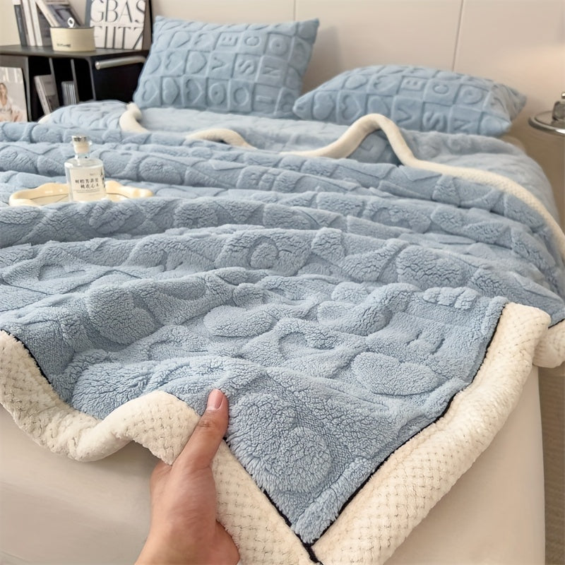 CozyCoral | Plaid en Fleece Ultra Doux à Motif Cœur