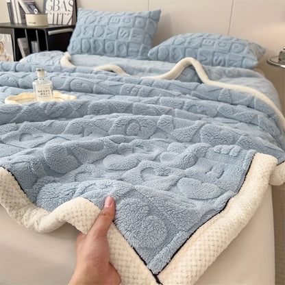 CozyCoral | Plaid en Fleece Ultra Doux à Motif Cœur