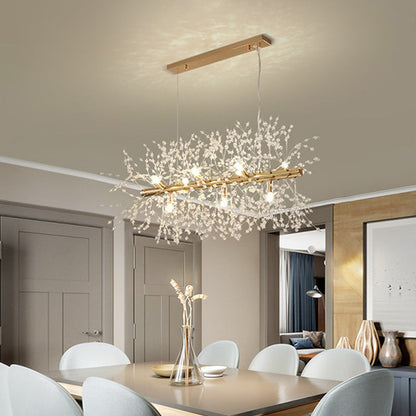 LunaireChic – Suspension LED blanche et dorée pour espace de vie