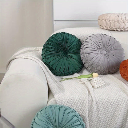CitrouVelours | Coussin Rond en Velours Doux pour Salon et Bureau