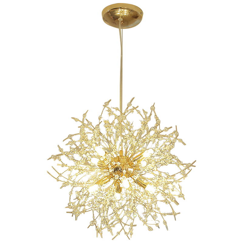 LunaireChic – Suspension LED blanche et dorée pour espace de vie