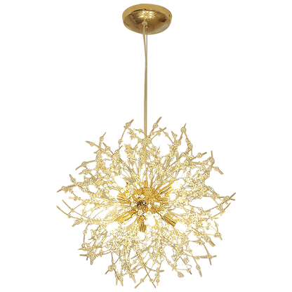 LunaireChic – Suspension LED blanche et dorée pour espace de vie