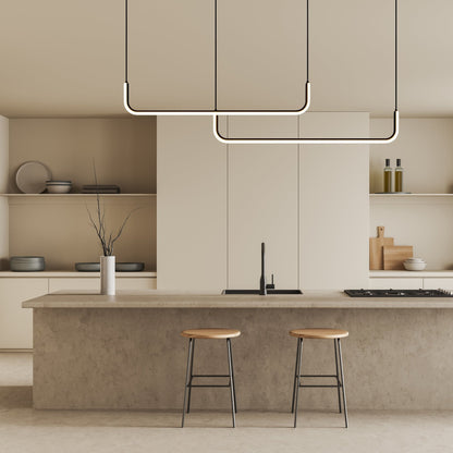 Lumivault | Suspension Moderne – Noir ou Doré – LED Dimmable – Pour Salle à Manger ou Cuisine