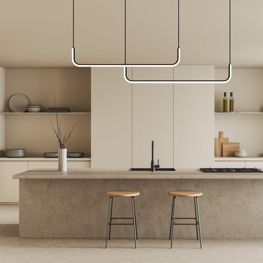 Lumivault | Suspension Moderne – Noir ou Doré – LED Dimmable – Pour Salle à Manger ou Cuisine