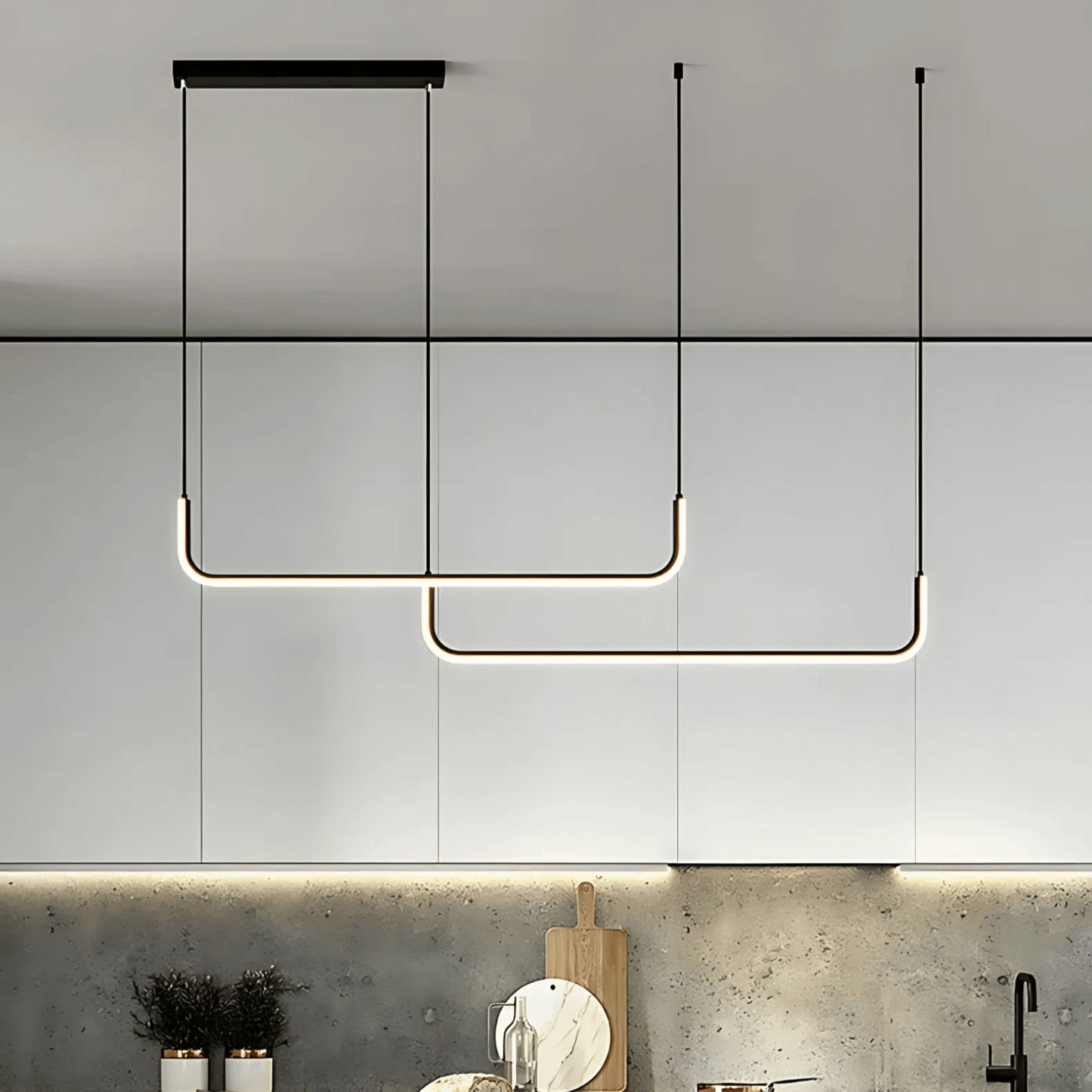 Lumivault | Suspension Moderne – Noir ou Doré – LED Dimmable – Pour Salle à Manger ou Cuisine