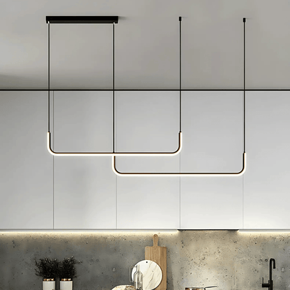 Lumivault | Suspension Moderne – Noir ou Doré – LED Dimmable – Pour Salle à Manger ou Cuisine
