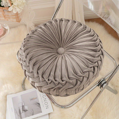 CitrouVelours | Coussin Rond en Velours Doux pour Salon et Bureau