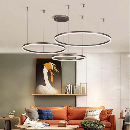 LunaGlow – Lustre circulaire en métal élégant