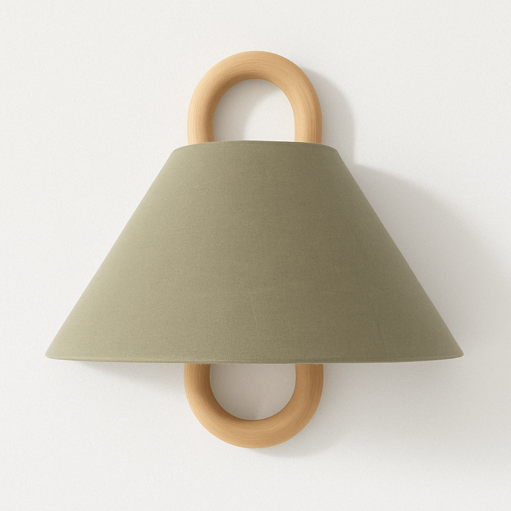 Aine | Applique murale design en bois et tissu – Vintage moderne – 34x30 cm