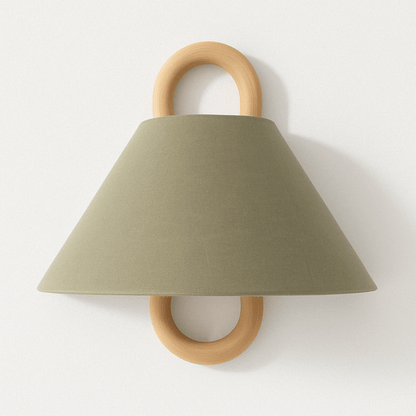 Aine | Applique murale design en bois et tissu – Vintage moderne – 34x30 cm