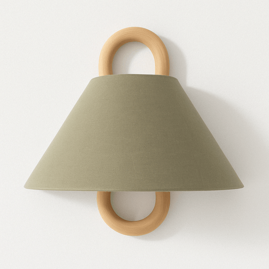 Aine | Applique murale design en bois et tissu – Vintage moderne – 34x30 cm