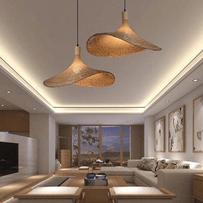 RusticGlow – Éclairage en rotin rustique