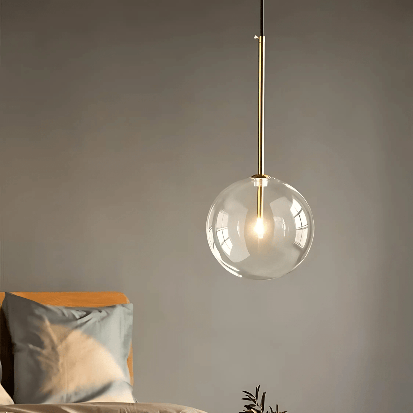 Suspension Élégante avec Globe en Verre