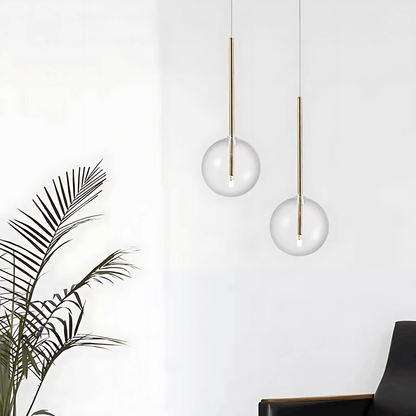 Suspension Élégante avec Globe en Verre