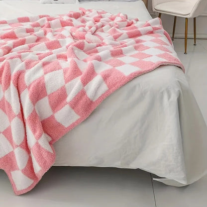 Couverture à Carreaux | Ultra Douce & Réversible | Pour Canapés, Camping et Plus