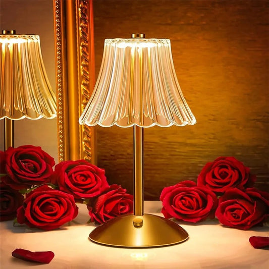 Lampe de bureau rechargeable en cristal - Douce pour les yeux et dimmable