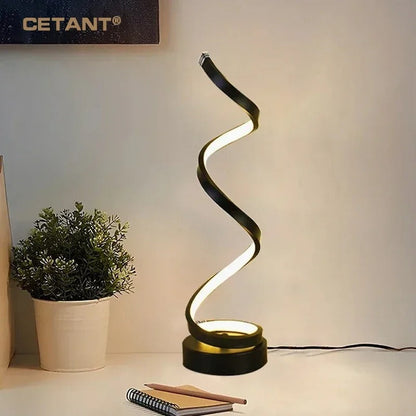 Lampe de table LED moderne - Éclairage en spirale protecteur pour les yeux