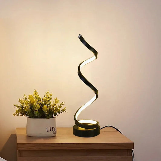 Lampe de table LED moderne - Éclairage en spirale protecteur pour les yeux
