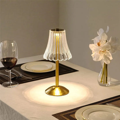 Lampe de bureau rechargeable en cristal - Douce pour les yeux et dimmable