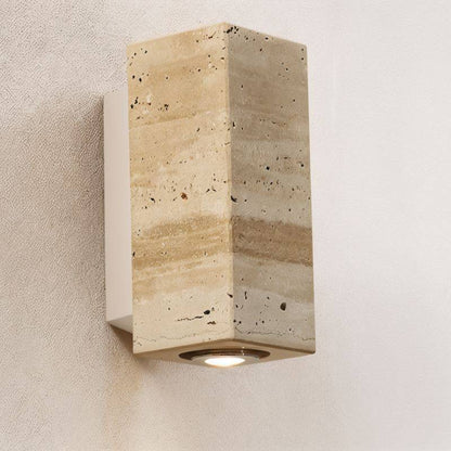 Travilo – Applique Murale en Travertin | Design Moderne | Lumière LED Chaude