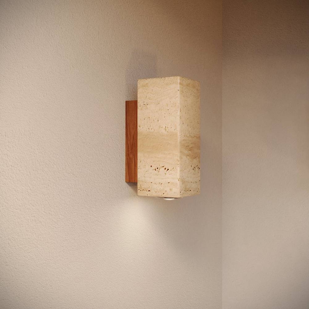 Travilo – Applique Murale en Travertin | Design Moderne | Lumière LED Chaude
