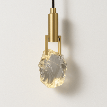 Natalia – Suspension Dorée avec Cristal | Éclairage LED de Luxe | Hauteur 28 cm