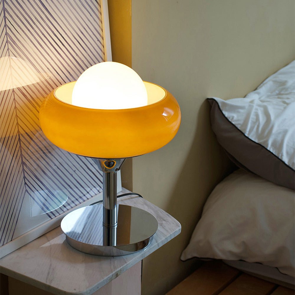 FormaGiallo | Lampe de Table Jaune Élégante en Verre – Style Bauhaus