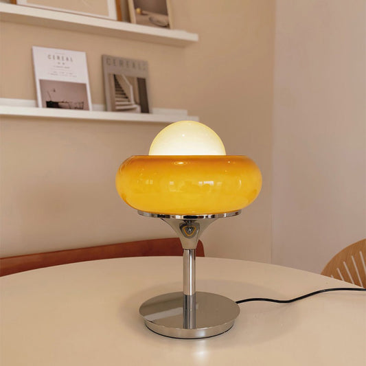 FormaGiallo | Lampe de Table Jaune Élégante en Verre – Style Bauhaus
