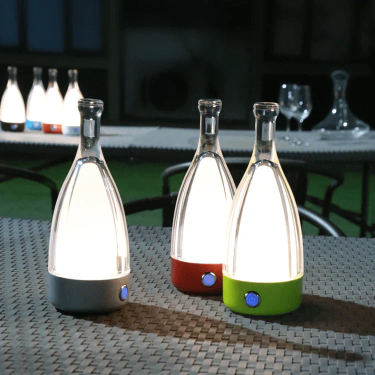 Bottlenight | Éclairage Rechargeable Élégant – Lampe en Forme de Bouteille