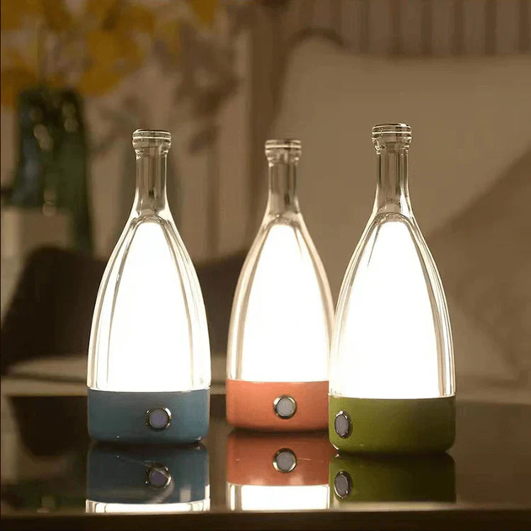 Bottlenight | Éclairage Rechargeable Élégant – Lampe en Forme de Bouteille